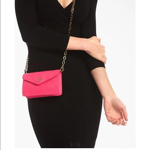 Tory Burch Handbags - Tory Burch neon pink snakeskin crossbody